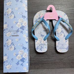 LoveShackFancy x Havianas - Blue Floral - Size 7/8 (EU 39)